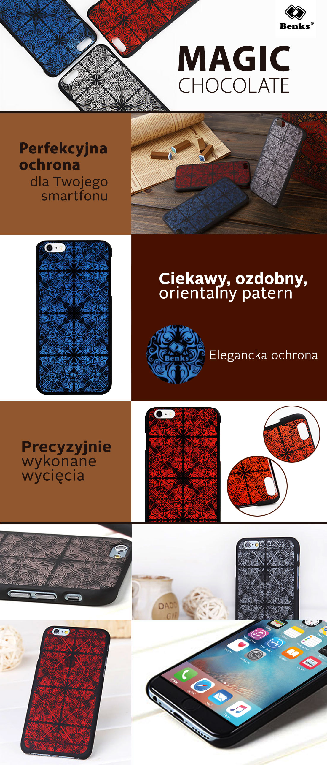 Etui Benks Magic Chocolate Apple iPhone 6 - Transparent