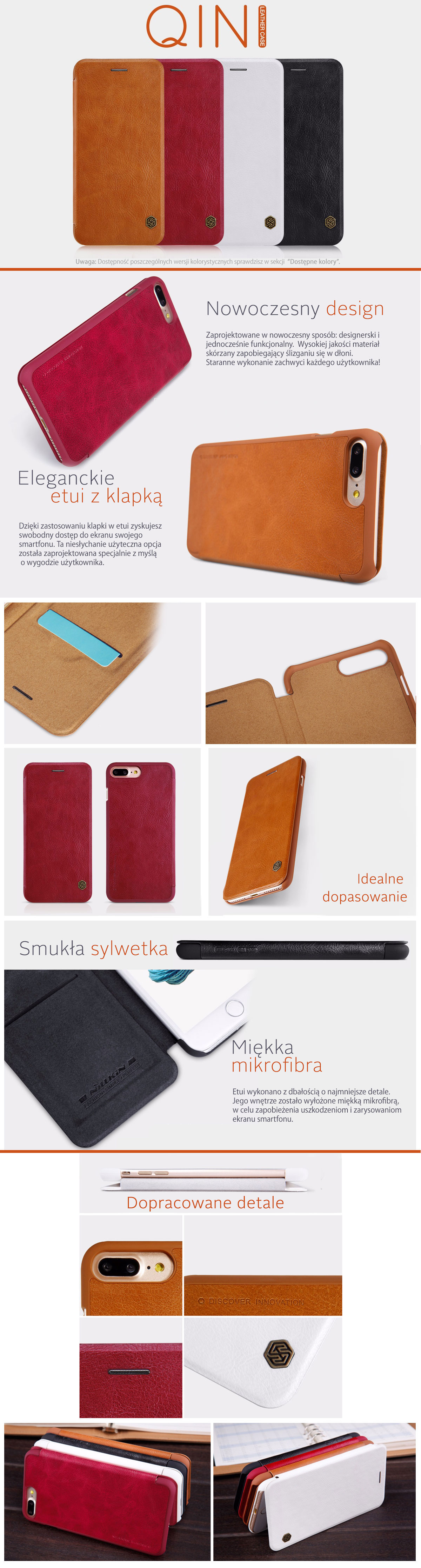 Etui Nillkin QIN Apple iPhone 7/8 Plus - Red