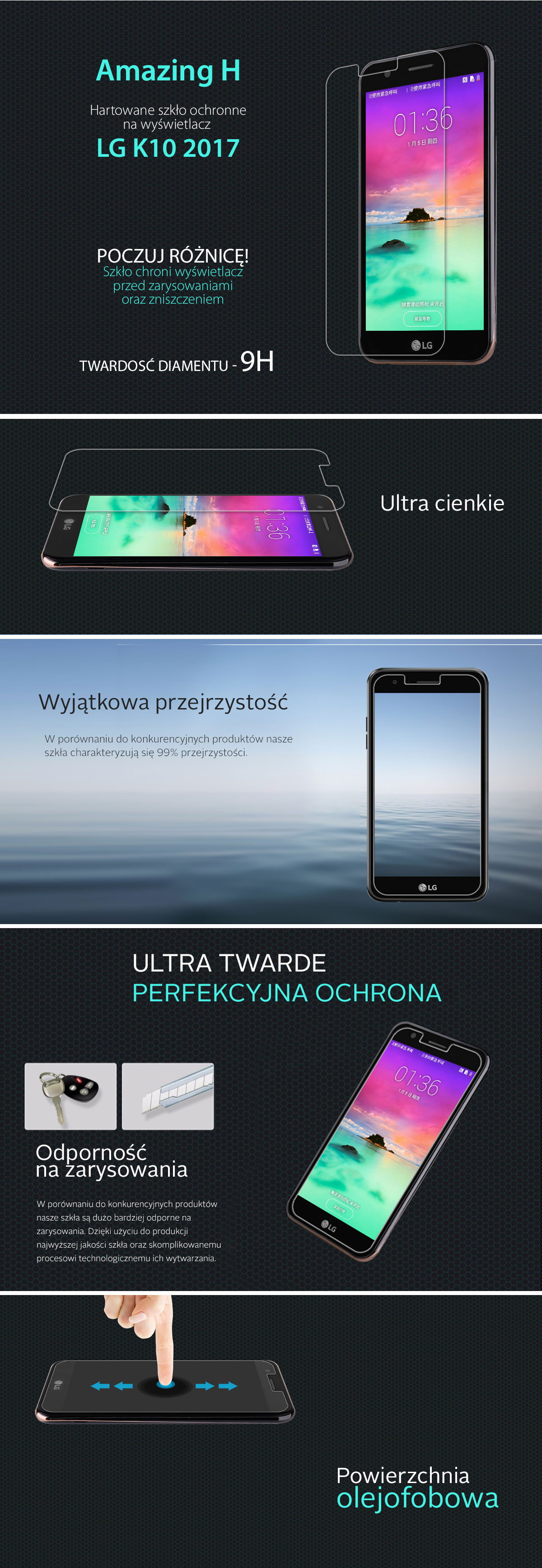 Szkło hartowane LG K10 2017