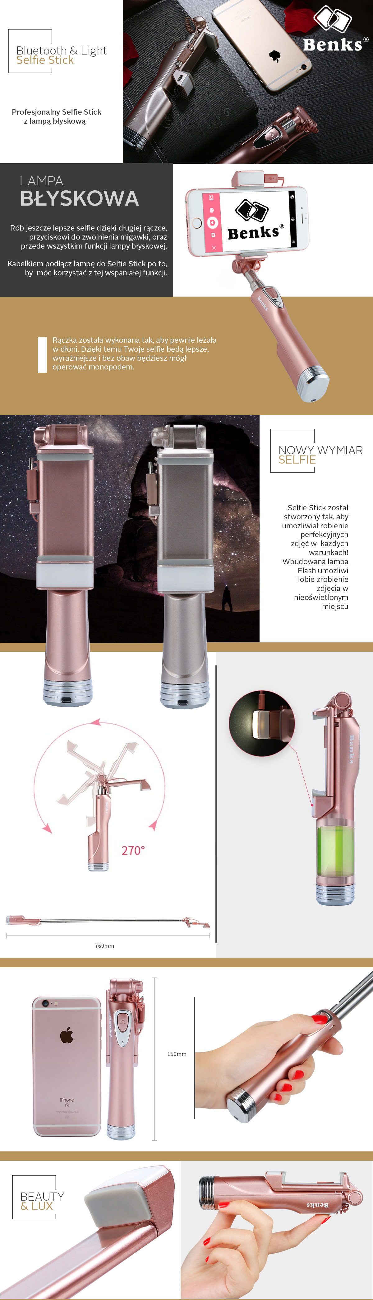 Selfie Stick - All Day Luxury Mini - Pink
