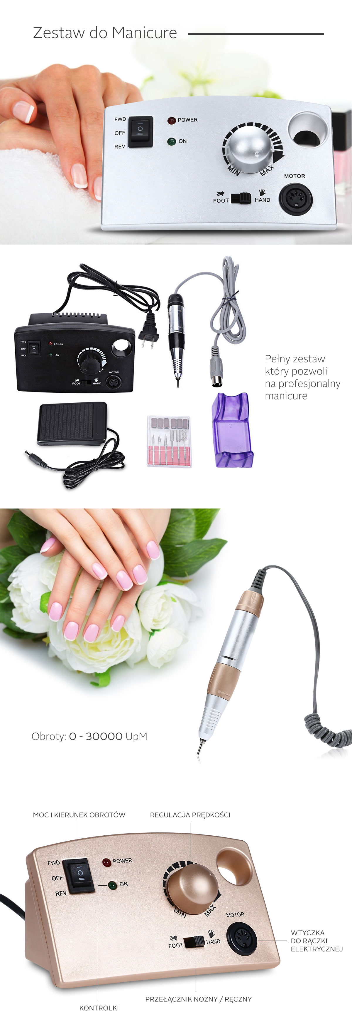 Manicure Machine Kit (EU PLUG) - Pink